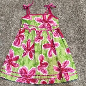 Blueberi Boulevard Pink and Green Floral Dress